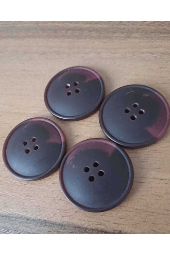 İMREN AKSESUAR 3 cm Claret Red Black Coat Jacket and Cardigan Button - 1 Pack of 8 Pieces