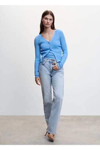 MANGO Woman Knitwear Cardigan - Buttoned Design