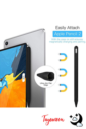 Tagomoon Apple Pencil (2. nesil) Uyumlu Kılıf Renkli Mat Silikon Koruyucu