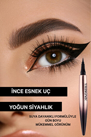 Trinova Party Queen Waterproof Eyeliner- Suya Dayanıklı Siyah Eyeliner
