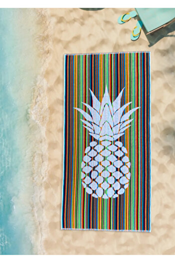 CottonTherapy Pineapple 72x150 Cm Beach Sea Pool Towel 100% Cotton Jacquard Yarn Dyed