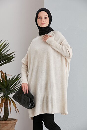 MODAMÜNASİP Half Turtleneck Knitwear Poncho Sweater Tunic