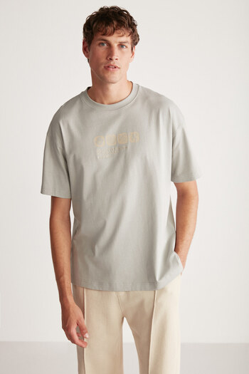 GRIMELANGE Vance Oversize Gray Single T-shirt