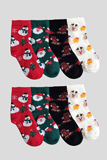 Ollero 8 Pairs of Children's Seamless Christmas Socks