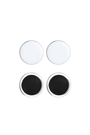 KUZZOI Ohrringe Herren Set Kreis Geo Emaille 925 Silber