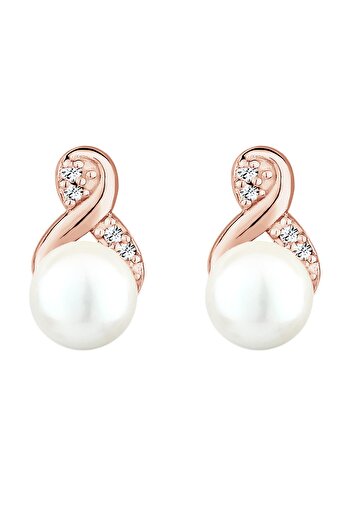 ELLI Ohrringe Infinity Perle Kristalle 925 Silber