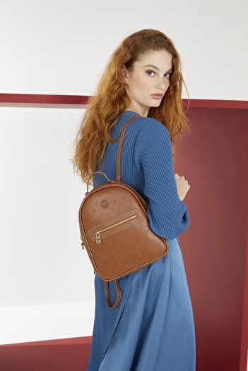 Pierre Cardin Caramel Print Women's Backpack 05Po22Y1541