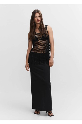 MANGO Woman Slit long skirt