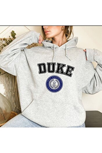 K&H TWENTY-ONE Women's Gray Duke Printed Hooded Sweatshirt