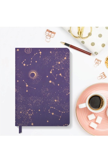 AKILLICA Notebook Striped Hard Cover Notebook 13x21 Cm Hardcover Notebook Purple