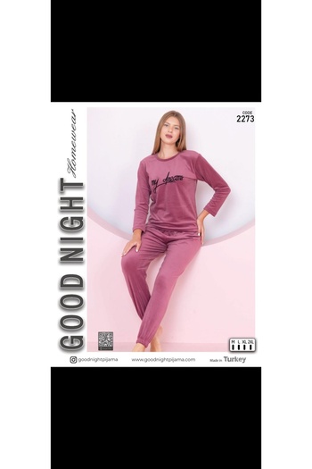 Butik GOOD NİGHT KADİFE PİJAMA TAKIMI