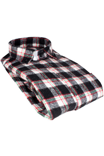 Varetta Men's Black Thick Winter Classic Wide Cut Lumberjack Shirt with Pockets