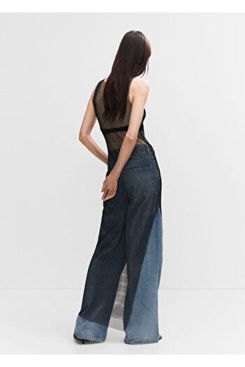 MANGO Woman Kristal Detaylı File Elbise