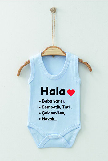 ADABEBEK 100% Cotton Organic Hala Patterned Strappy Bodysuit Baby Bodysuit