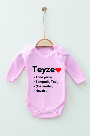 ADABEBEK 100% Cotton Organic Auntie Patterned Long Sleeve Bodysuit Baby Bodysuit