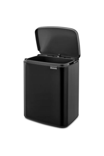 Brabantia Matte Black Trash Can 12L