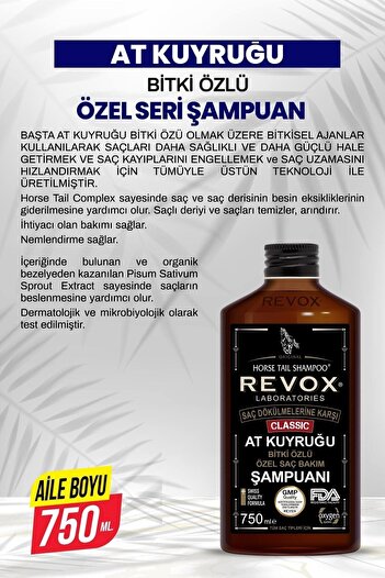 Revox Ponytail Plant Extract Anti-Hair Loss, Fast Growth Effect Shampoo 750 ml X 2 Pcs