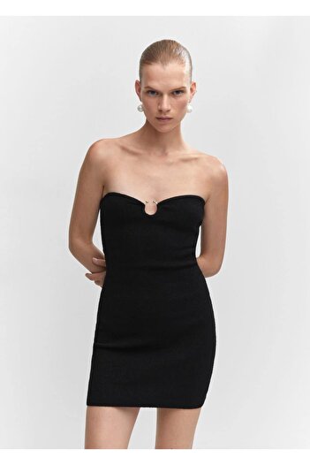 MANGO Woman Metallic Detailed Knitwear Dress