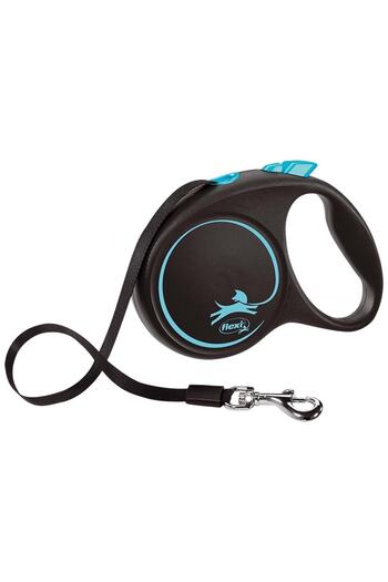 Flexi Black Design 5m Ribbon m Blue Automatic Dog Walking Collar