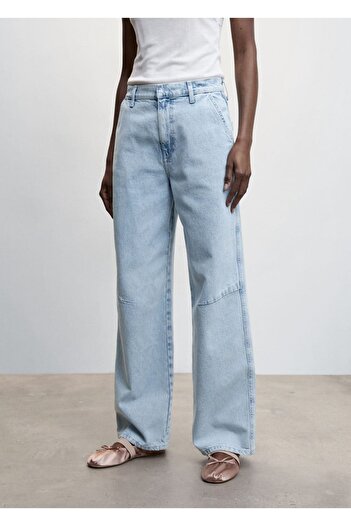 MANGO Woman Wideleg Mid Waist Jeans