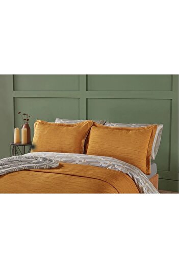 Doqu Home Parma Yatak Örtüsü Sarı - Çift Kişilik