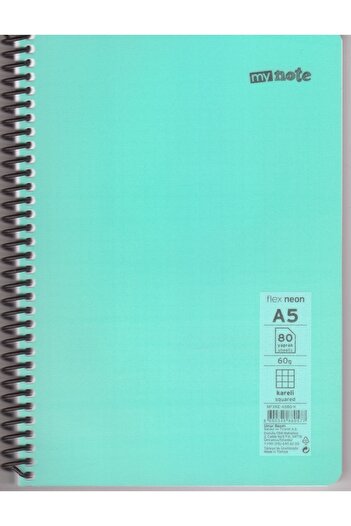 Umur Kırtasiye A5 80 YpSpiral Checked Plastic Cover Notebook 1 Piece