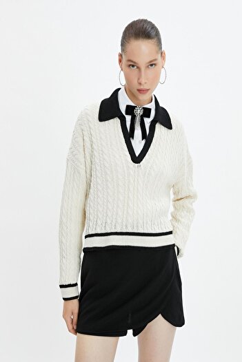Koton Women's Ecru Sweater