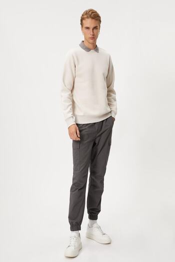 Koton Men's Ecru Sweatshirt