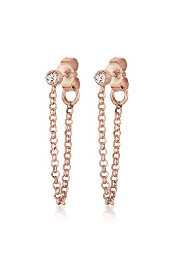 ELLI Ohrringe Kette Trend Geo Kristalle 925 Silber