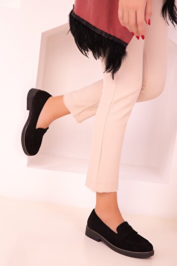 SOHO Black Suede Women's Casual Shoes 18333