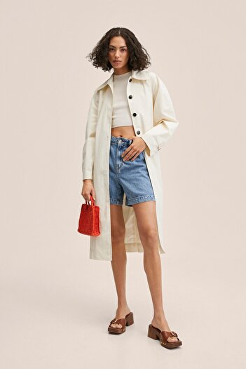 MANGO Woman Mango Women's Ball Sleeve Trench Coat