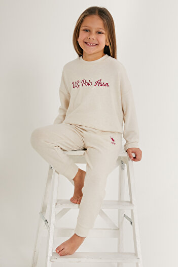 U.S. Polo Assn. Σετ φόρμας γυμναστικής για κορίτσι με άδεια Crew Neck