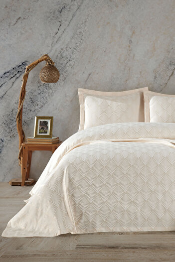BİRHOME Molly Double Bedspread Set (cream)