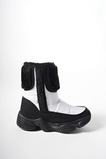 Riccon Szirnul Kids Zippered Snow Boots0012140 White Patterned