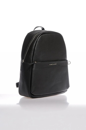 Pierre Cardin 01PC001167 حقيبة ظهر للكمبيوتر المحمول/الكمبيوتر من الجلد النباتي للجنسين باللون الأسود