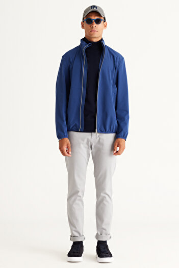 ALTINYILDIZ CLASSICS Men's Indigo Standard Fit Regular Cut Hooded Coat
