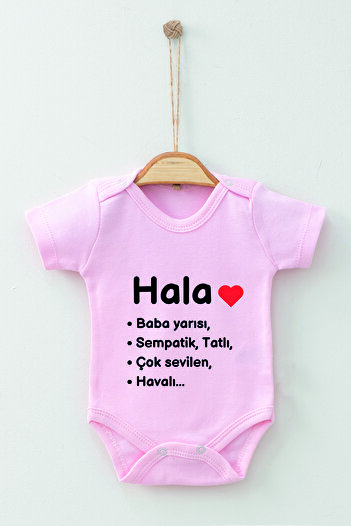 ADABEBEK 100% Cotton Organic Hala Patterned Short Sleeve Bodysuit Baby Bodysuit