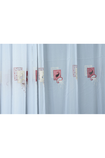AKÇA TEKSTİL BRODE 1025 ΣΧΕΔΙΟ ΛΕΥΚΟ ΧΡΩΜΑ ΜΟΝΟ ΦΛΑΝΤΖΙ Προετοιμασμένη κουρτίνα με πλισέ φόντο 300*260 cm
