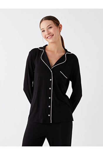 LC Waikiki Shirt Collar Plain Long Sleeve Women's Pajama Set
