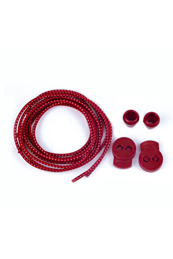AiryFooT Akıllı Bağcık, Pratik Lastikli Ayakkabı Bağcığı 100 Cm (KIRMIZI)