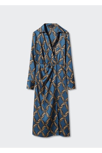 MANGO Woman Zincir Desenli Midi Elbise