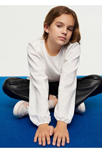 MANGO Kids T-shirt z bufiastymi rękawami