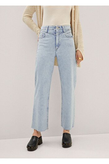 MANGO Woman Wideleg Jeans with Frayed Legs