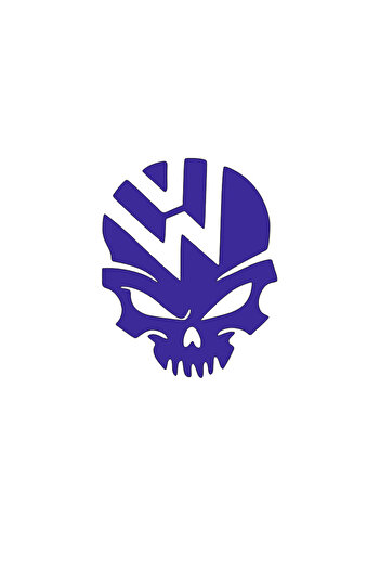 YAMANB Autocolant Volswagen Skull Sticker Autocolant pentru mașină 18*5cm*15cm PARLAMENT BLUE