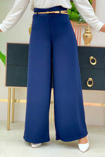 Bym Fashion Zippered Belt Accessory Trouser Skirt 0125 Navy Blue
