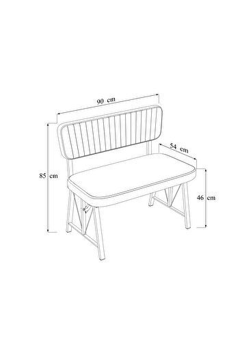 Mygusi Hayat Serisi Mutfak, Yemek, Bahçe, Kafe, Modern Bench, Puf, 1 Adet - Antrasit