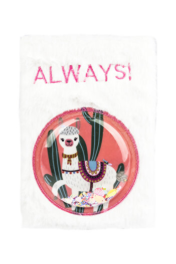 Studi Plush Notebook - Lama Pattern / White