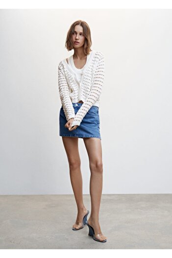 MANGO Woman Embroidered Knitwear Cardigan
