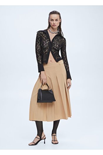 MANGO Woman Pleated Midi Skirt