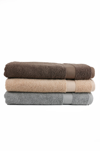 Taka Fabrics Хвиля 100% бавовна Рушник для рук, обличчя, гостей 3 штуки Розмір 70x140 см Набір Колір: кавовий-бежевий-сірий
